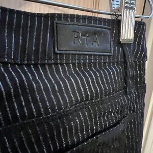 RtA Black Pants with Silver Pinstripes